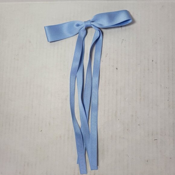 Revolve Shashi Set Of 3 Elsa Green & White Long Satin Alligator Clip Hair Bows - Picture 6 of 7